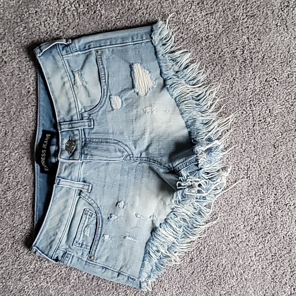 Express mid-rise jean shorts